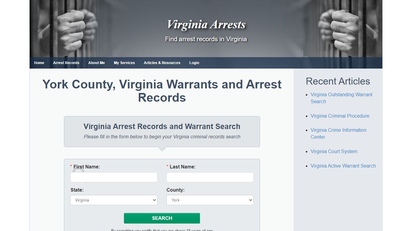 York County, Virginia Warrants and Arrest Records